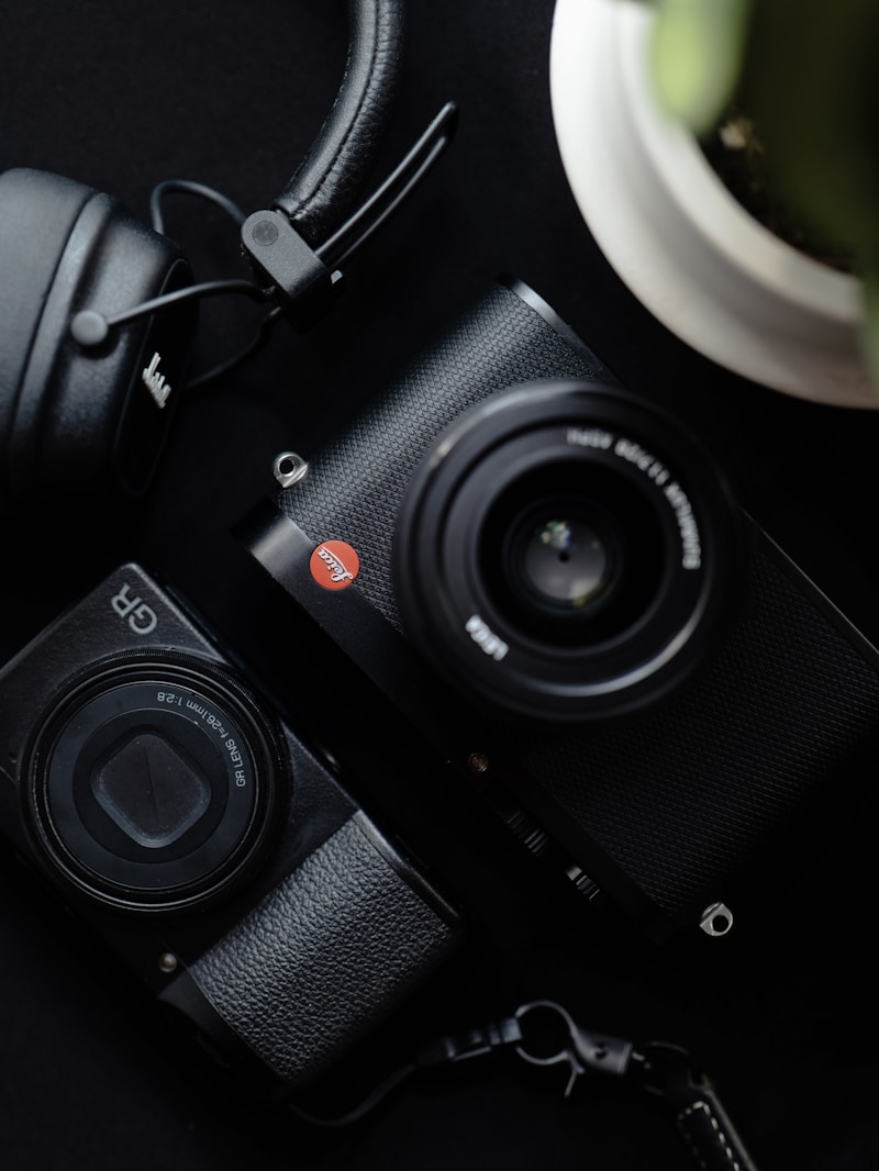 Professional camera and headphones