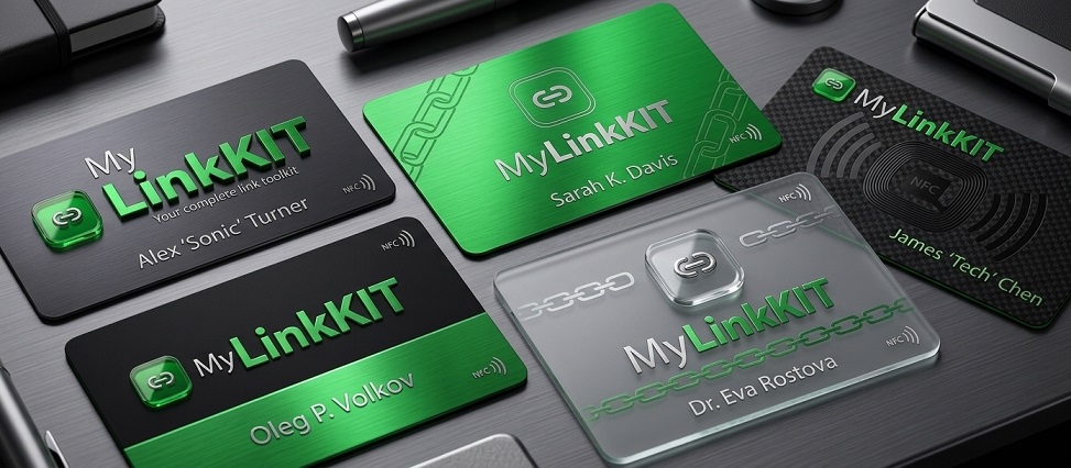 MyLinkKit NFC smart cards with personalized names