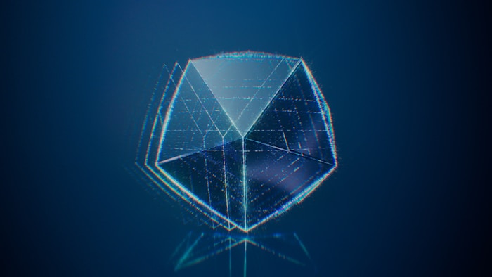 An abstract blue shield